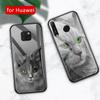 For Huawei Mate 20 Lite Case Glass Back Cover Cat Case for Huawei Mate 9 10 20 Pro 20x Lite RS Nova 3 3i 3e 4 4e 5i Y9 2019