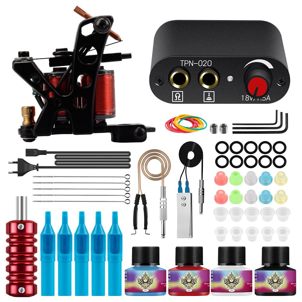 Комплект тату-машины PHOENIXY для начинающих, пистолет, источник питания, чернила премиум-класса, иглы, набор коробок, иглы с чернилами для татуировки, полный комплект