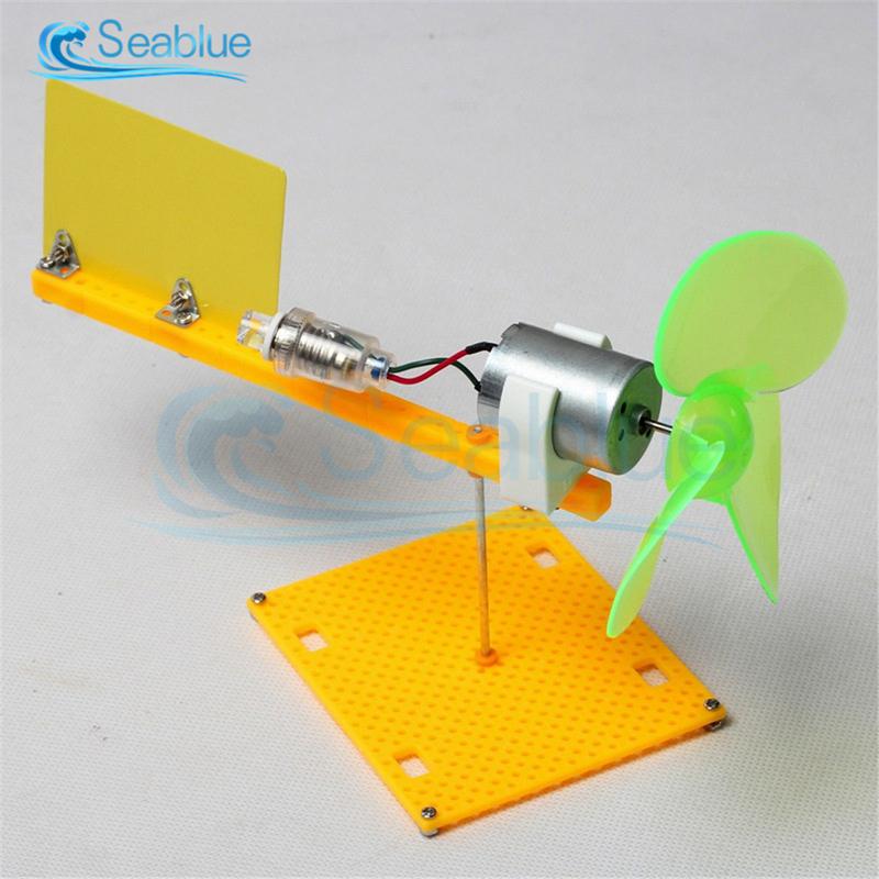 DC 0.1V-18V Комплект генератора микро ветряных турбин Маленький DC мотор Лопасти с держателем Набор для DIY-проекта 0.01-0.3A 200-6000 об/мин