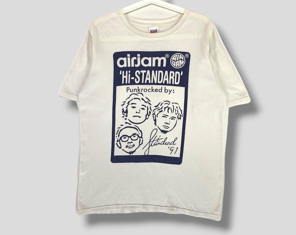 Vintage Hi standard air jam T-Shirt collectible Japanese punk rock concert tour vintage band tee white Medium