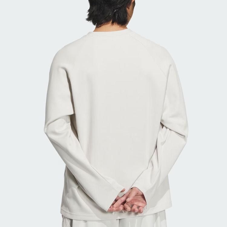 Adidas Спортивная одежда Future Style Solid Logo Спортивная повседневная футболка с круглым вырезом и длинным рукавом Мужские топы Talc IY8031