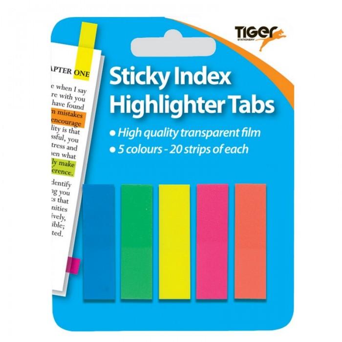 Tiger Stick On Highlighter Strips (Pack of 100)