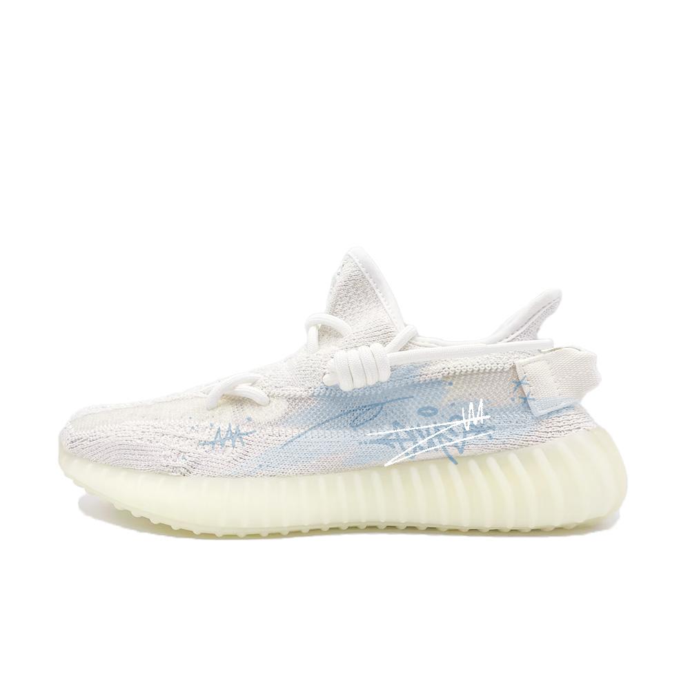 adidas Оригинальные Yeezy Boost 350 V2 Blue Mist Love Letter Устойчивые к истиранию Низкие Повседневная Обувь Унисекс Синие HQ6316(Команда499-)