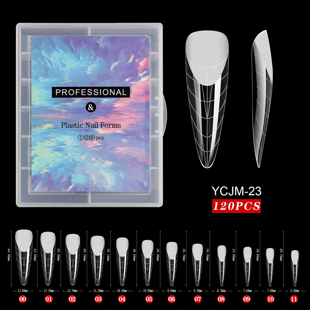 120 шт./компл. прозрачные двойные формы накладных ногтей полное покрытие быстрое наращивание гелевых форм типсы наращивание ногтей верхние формы для типсов