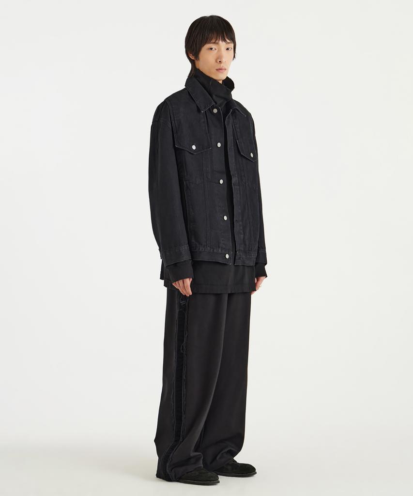 Youth Oversized Denim Trucker Jacket (Unisex) - Black