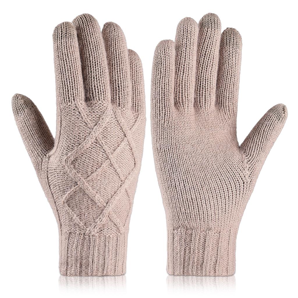 Зимние перчатки Теплые Плюс Бархатные Утолщенные Сенсорные Вязаные Перчатки для Женщин Для Зимней Езды на Северо-Востоке Письма Ветрозащитные Перчатки