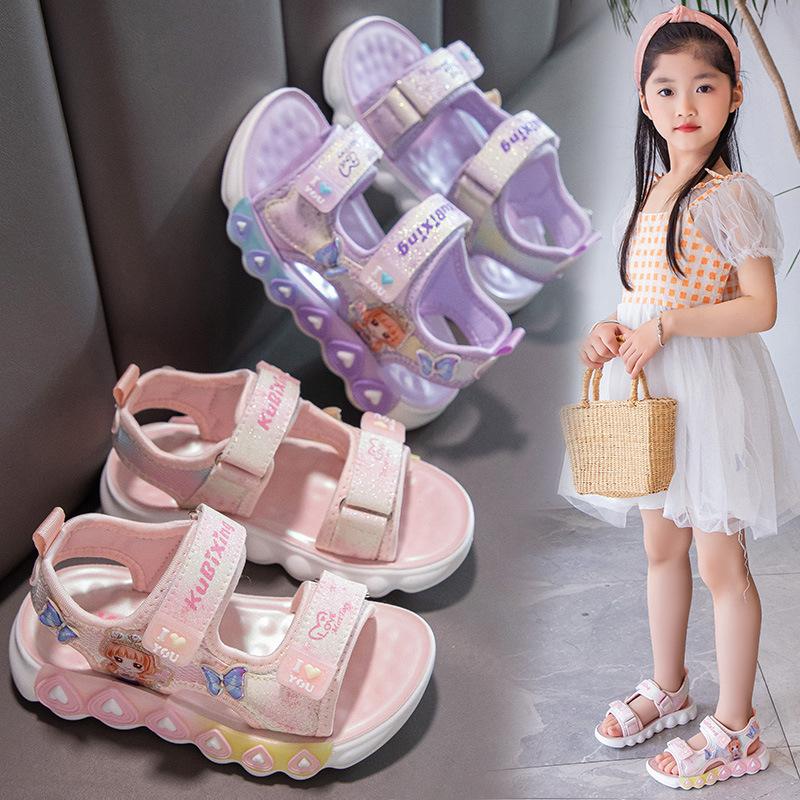 Solid Soft Bottom Princess Sandals for Girls Korean Style Summer Children's Casual Sandals