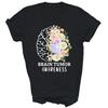 Цветок Осведомленность об опухоли головного мозга Воин с раком головного мозга Серая Унисекс Футболка Подарок