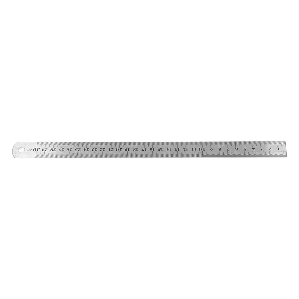 30cm Ruler 30cm Measurable Length Clear Scale Accurate Stainless Steel Metal Ruler with 2 Measuremen