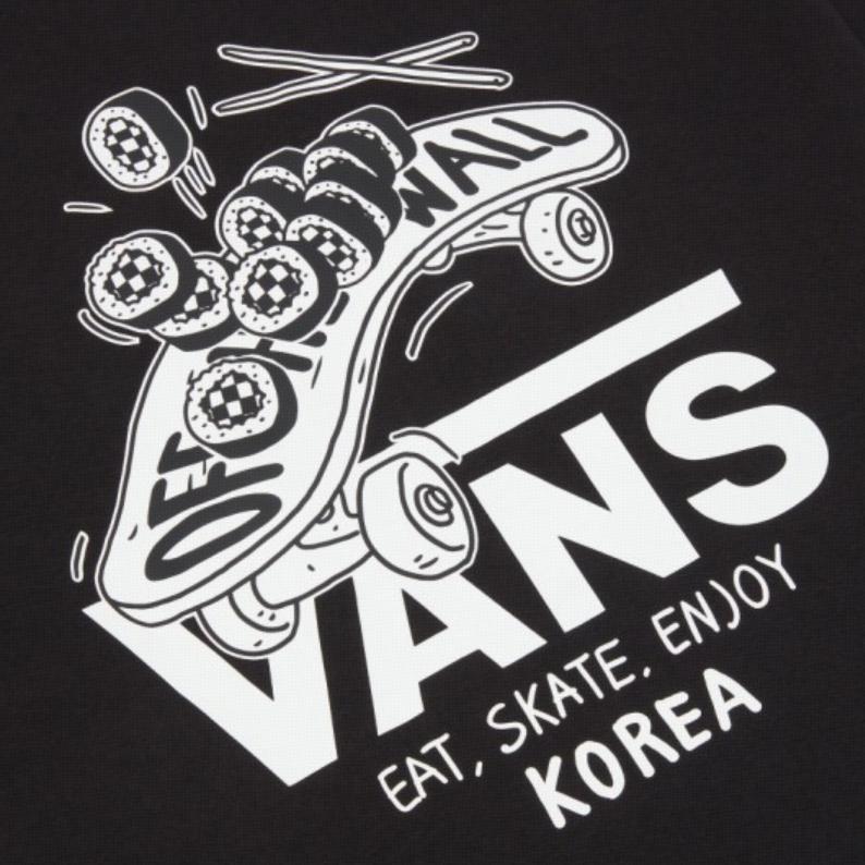 Vans Простая минималистская футболка с логотипом бренда и круглым вырезом, прямой крой, короткий рукав, мужские топы, черный цвет VN000NWABLK1