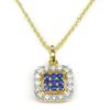 And Me Jewelry Sapphire Necklace Pendant CZ Diamond Entourage Mystery Square Necklace [You Box]