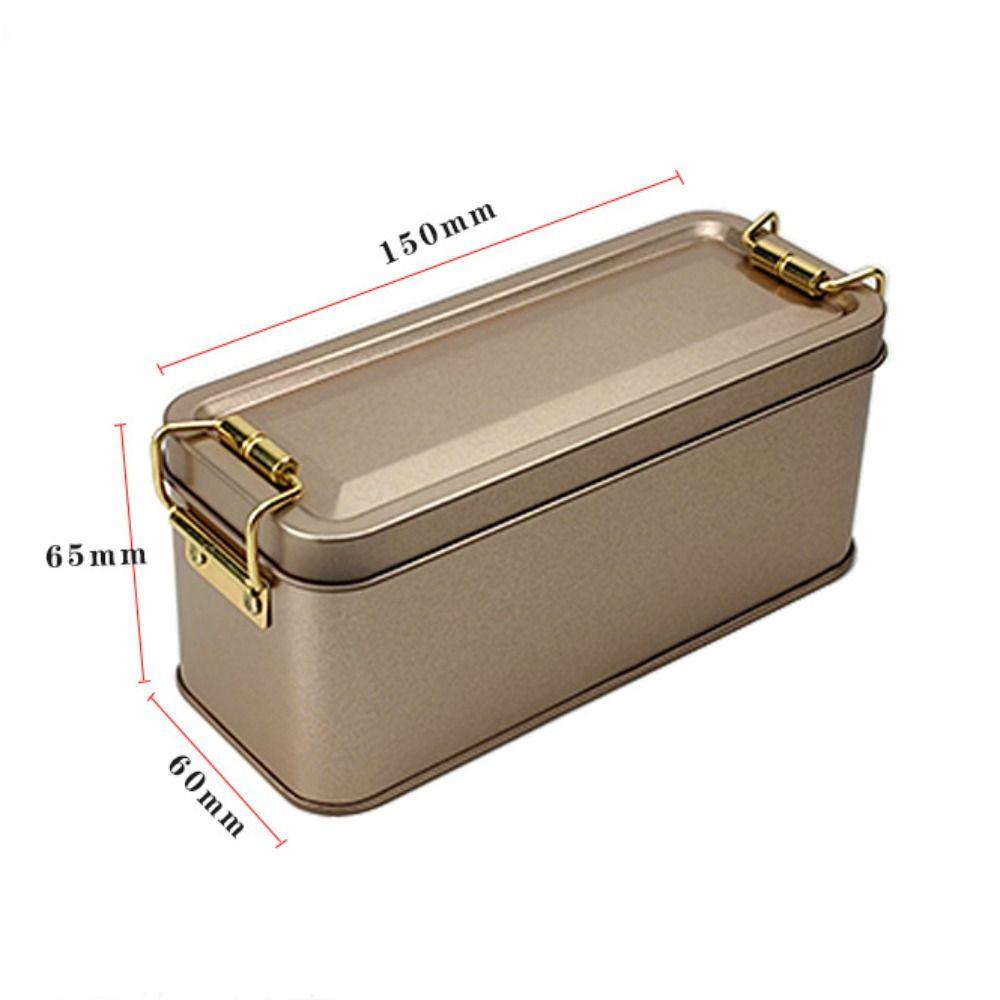Old-fashioned Rectangular Iron Box with Lid Candy Box High Quality Buckle Iron Box