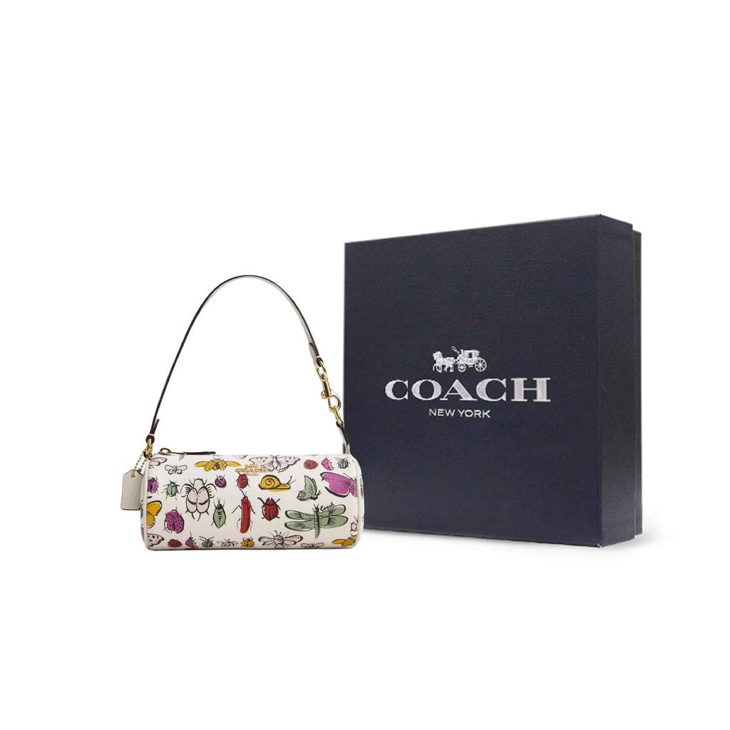 Coach Сумка-тоут Nolita из покрытого холста, Сумка через плечо, Маленькая женская, Золотой и Меловой Мультиколор CR831-IMCAH