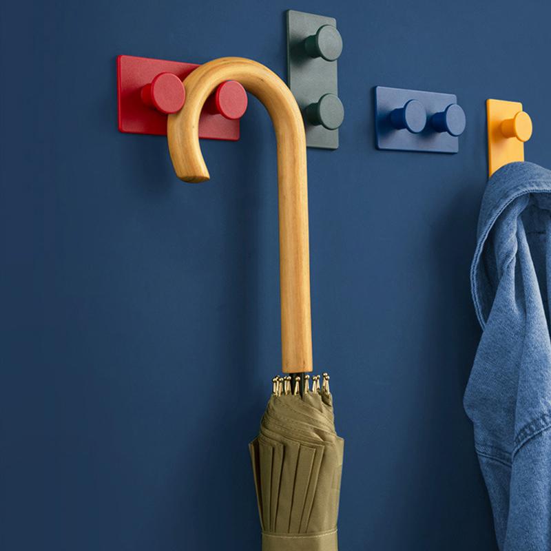 4Pcs/Set Building Block Key Hooker Wall Coat Hook Modern Decoration Home Hall Organization Door Back Decorative Hook