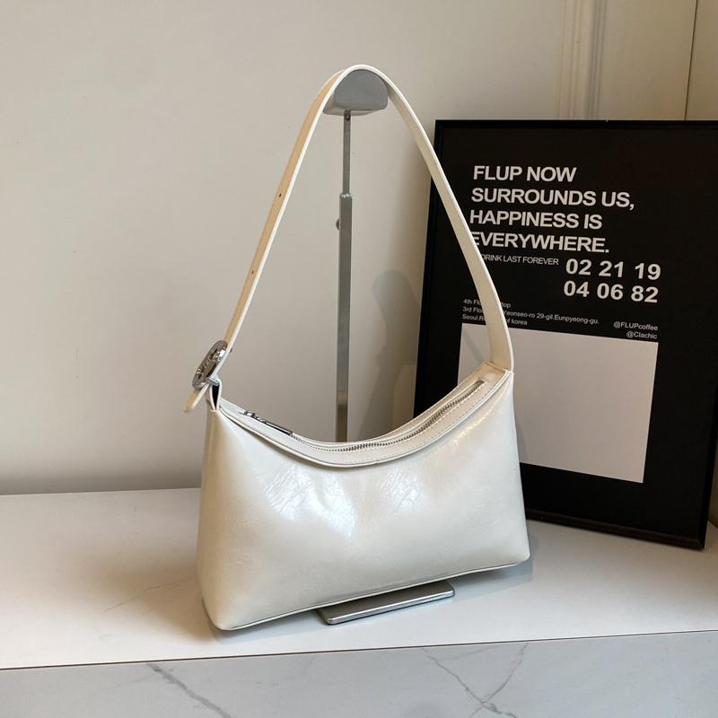 Простая сумка через плечо, женская, новая модная, однотонная, универсальная, наплечная сумка, французская, женская, мягкая, кожаная сумка