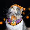 Cat Collar Cute Pet Collar Halloween Heterochromatic Cat Pumpkin Ghost Dog Bib Knitted Collar for Small Cats/dog/kitty