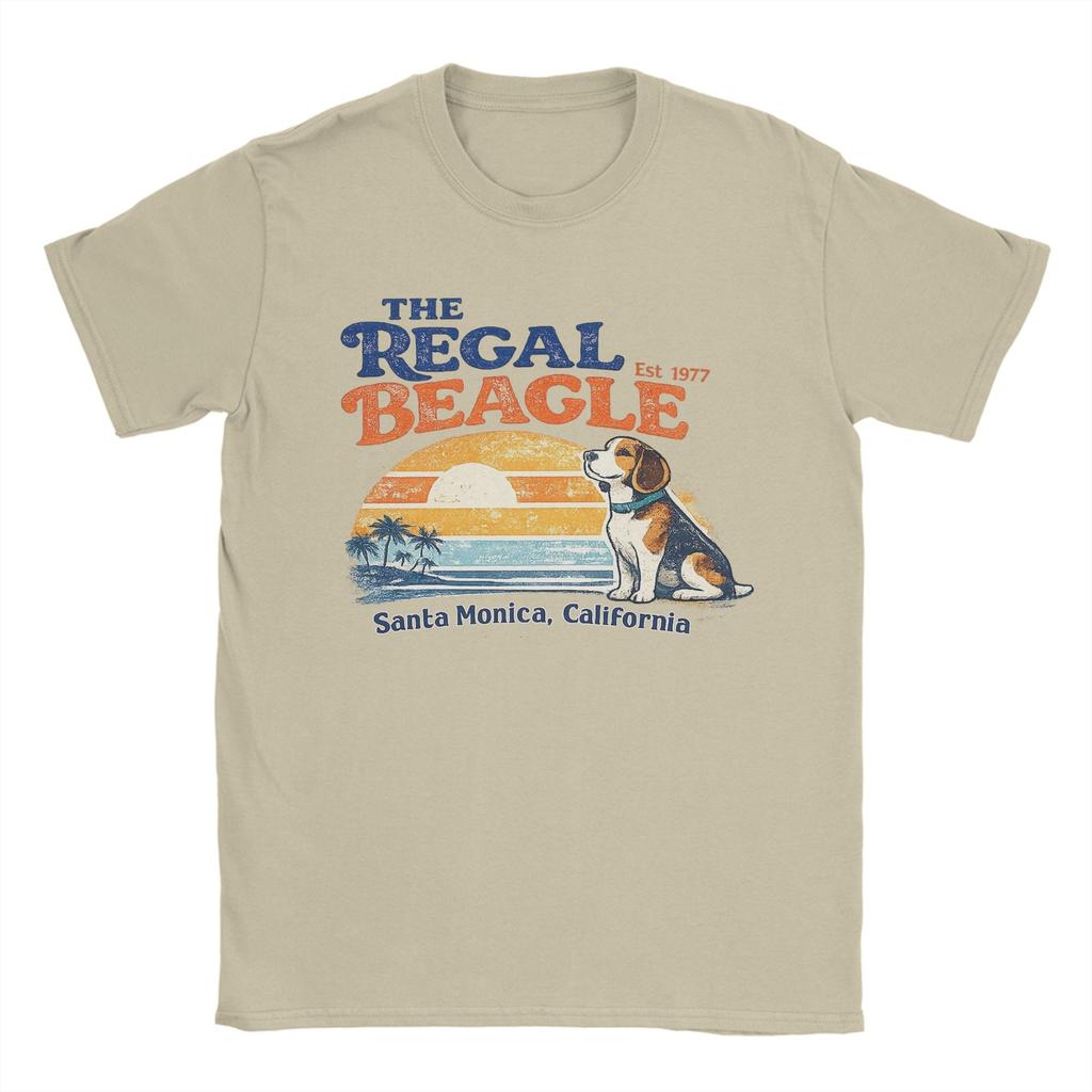 Vintage the Regal Beagle Est 1977 Santa Monica Caloformia Mens T Shirts  Casual Tees Short Sleeve O Neck TShirt Cotton Unique