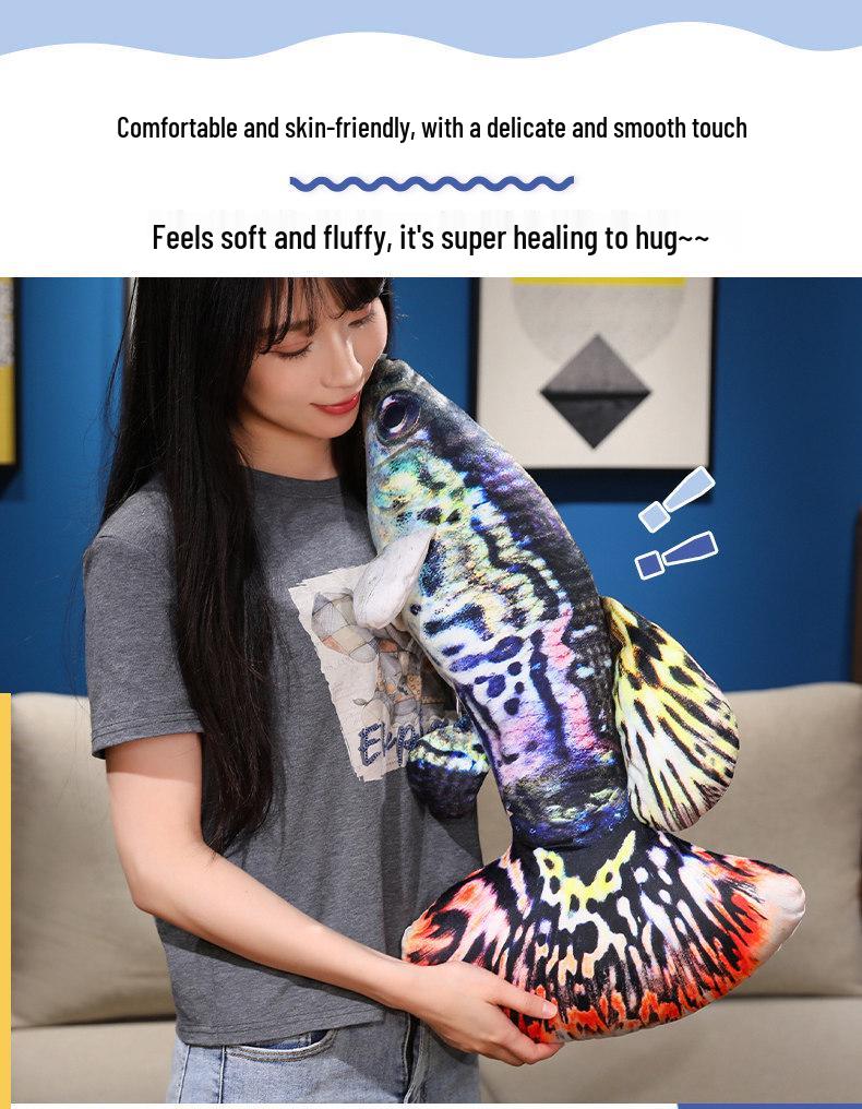 Плюшевая игрушка «Цветная гуппи» - Игрушка-подушка, имитирующая тропическую рыбу