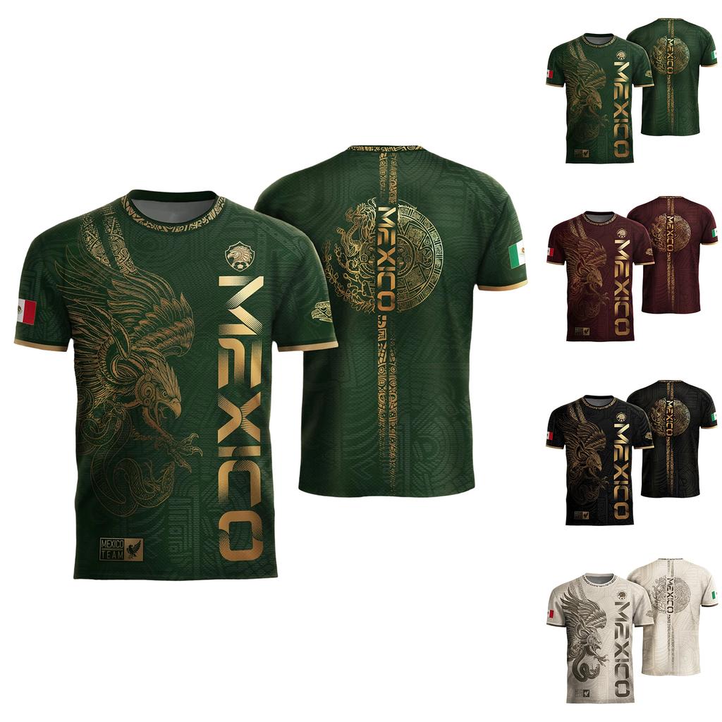 Men's Casual Short Sleeve T-Shirt Mexico Lettering Graphic Print Crew Neck Lightweight Soft Fabric Comfortable Fit