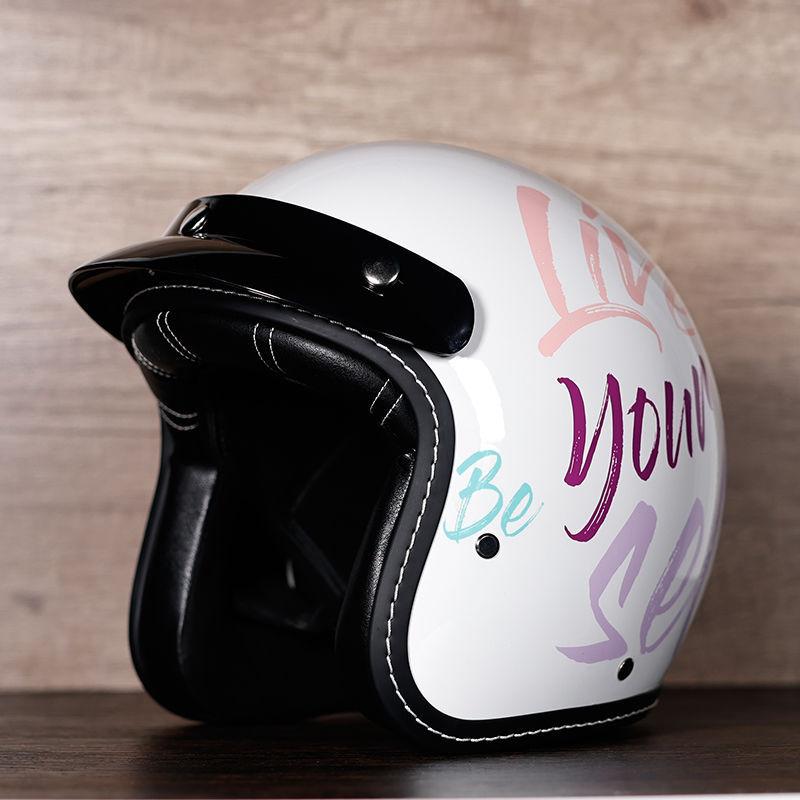 Retro Motorcycle Helmet Men's and Women's Electric Vehicle Scooter 3/4 Half Helmet