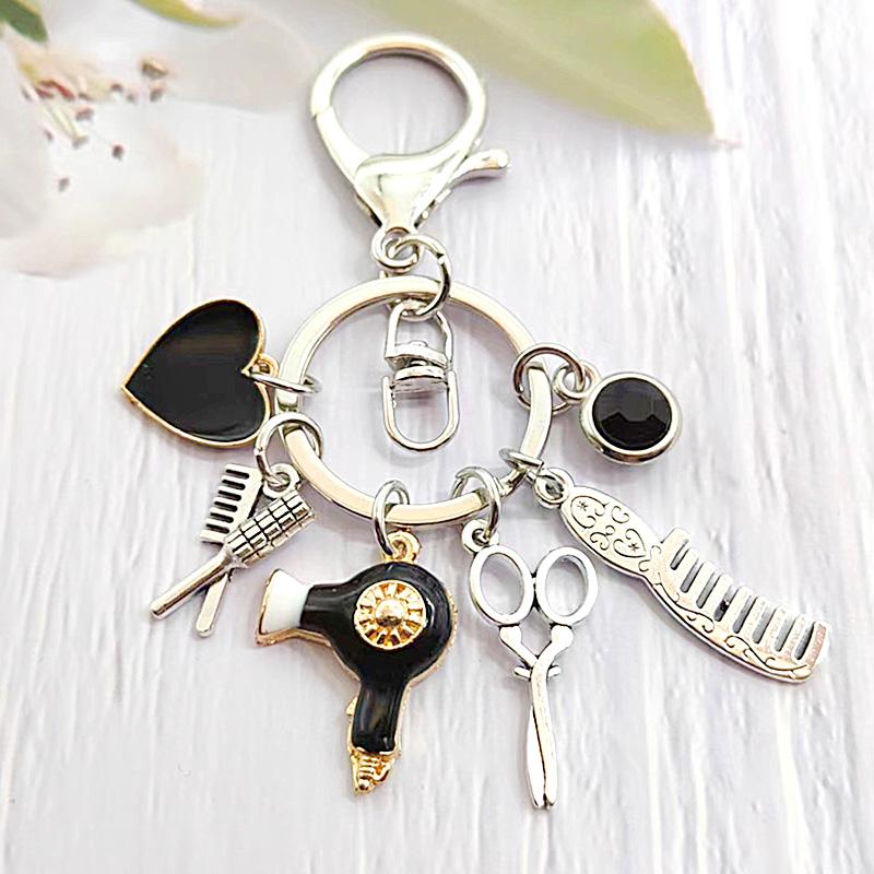 1PC Jewelry Charm Fashion Gift Hairstyle New Hairdressing Keychain Tassel Scissors Dryer