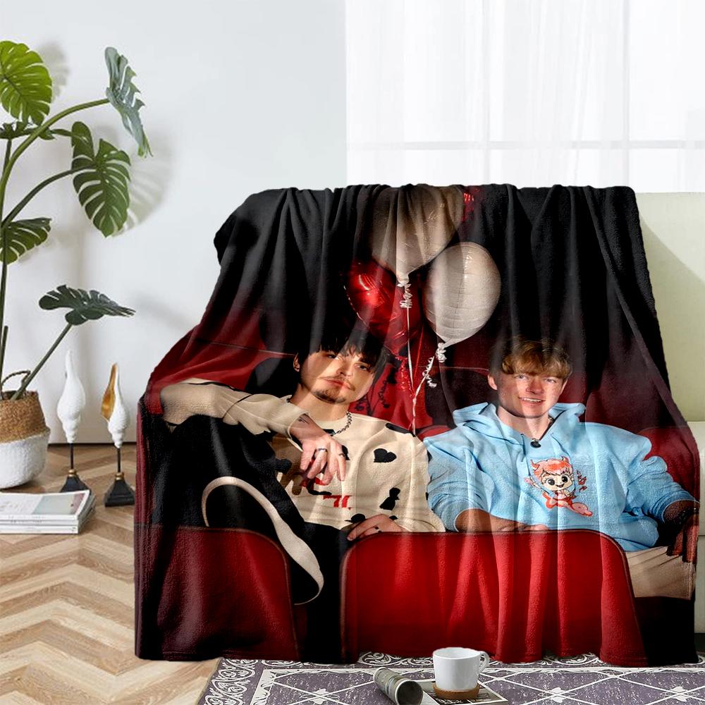 Sam and Colby Theme Printed Blanket - Perfect for Couch, Bed, Travel & Outdoor Use | Machine Washable, Cozy & Durable.