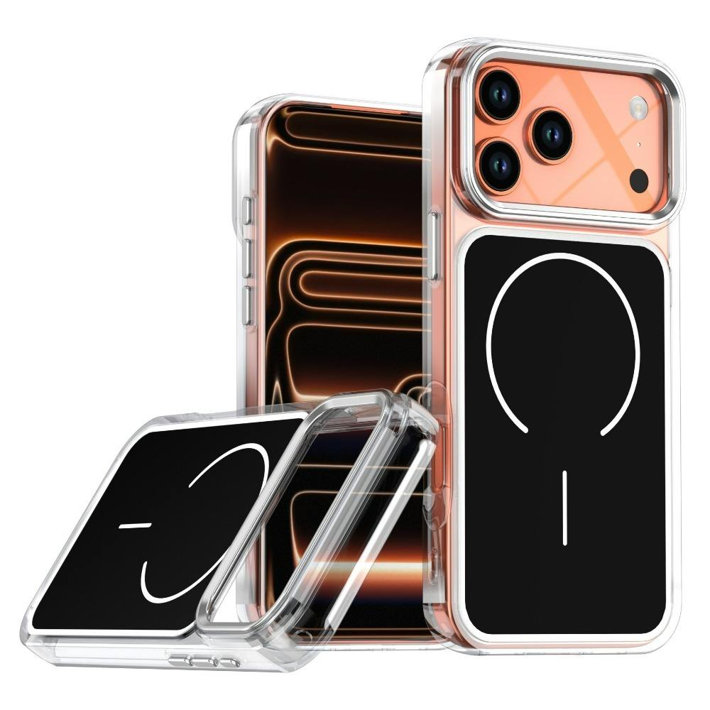 Магнитный чехол с амортизацией для iPhone 17 Pro Max Air 16 15 14 Plus 13 12, мягкий силикон, противоударный, прозрачная рамка