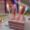 Colorful Rainbow Flame Birthday Candle for Children's Party Cake Decoration