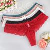 Women Sexy Lace Bowknot Low Waist G-String Briefs Panties Hollow-Out Underwear