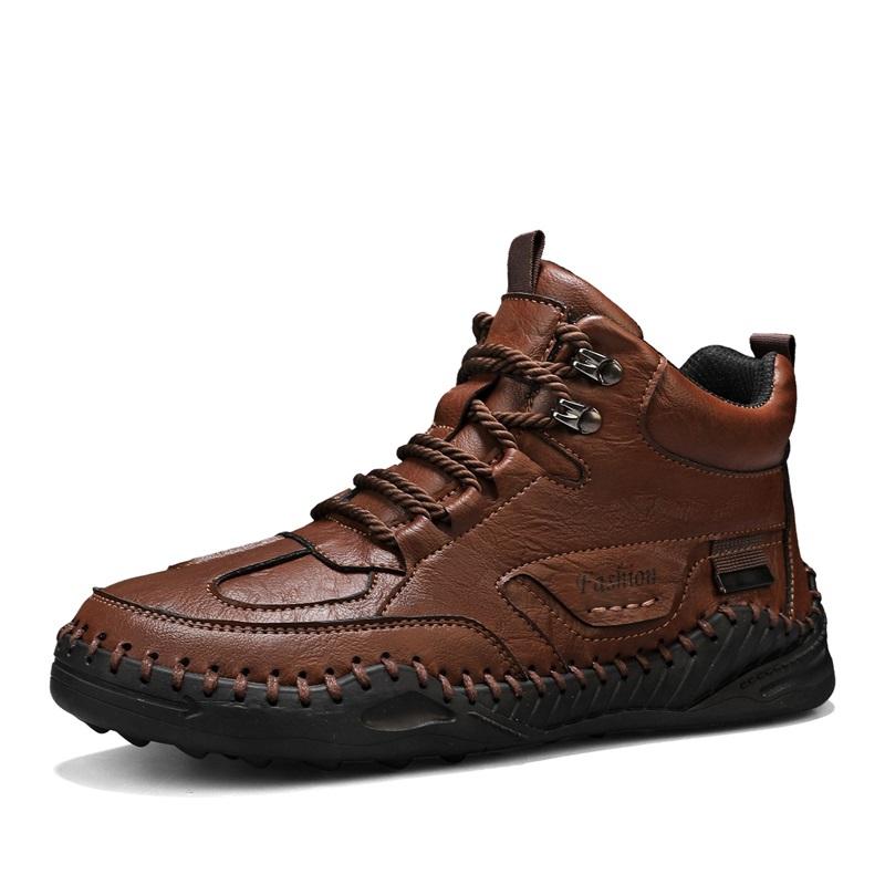 Новые Мужские Повседневные Кожаные Кроссовки Ручной Работы Дизайн Плоская Подошва Мужские Дышащие Большого Размера Кожаная Обувь Мужские Ботильоны Для Улицы