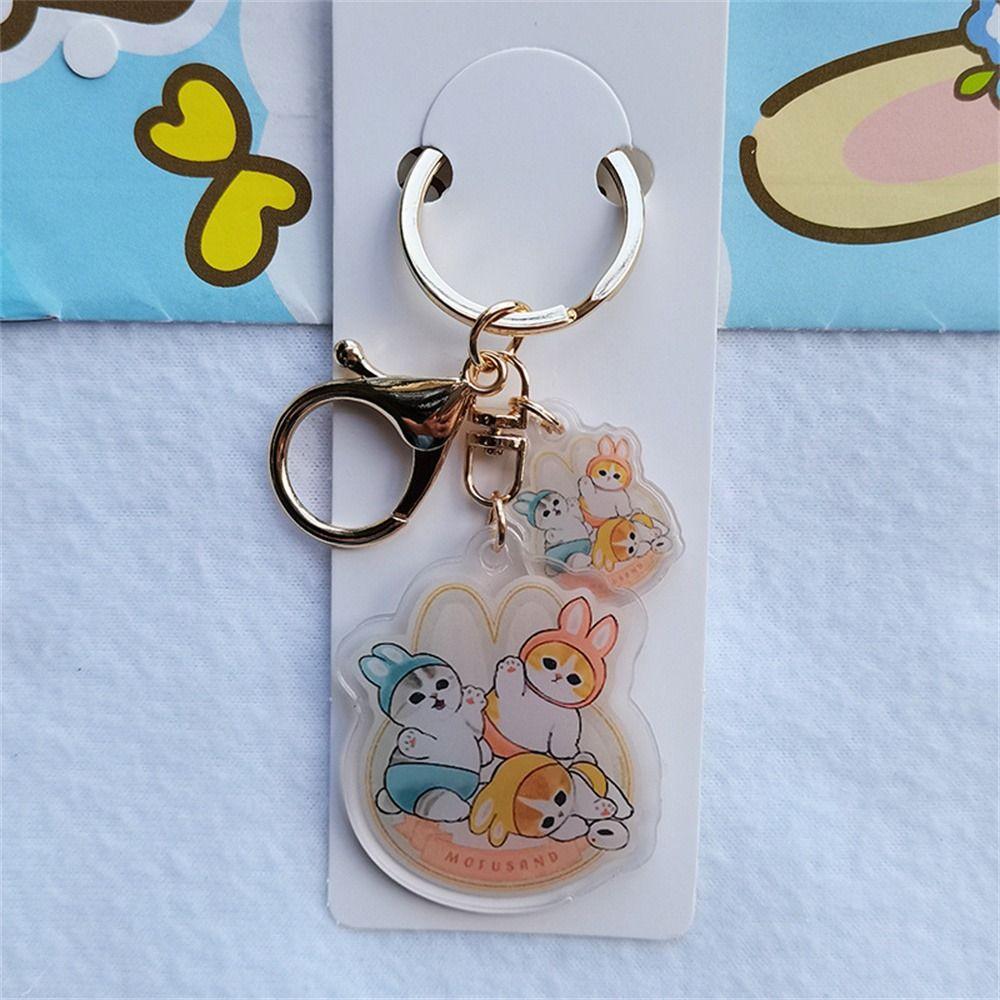 Прозрачный брелок для ключей в виде кошки, акриловый брелок в виде кошки, креативный брелок для ключей в виде собаки, подвеска на сумку