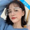 Big Size Eye Glasses Frames Women Square Shape Blue Light Blocking Glasses Women Fashion Trendy Decorative Glass