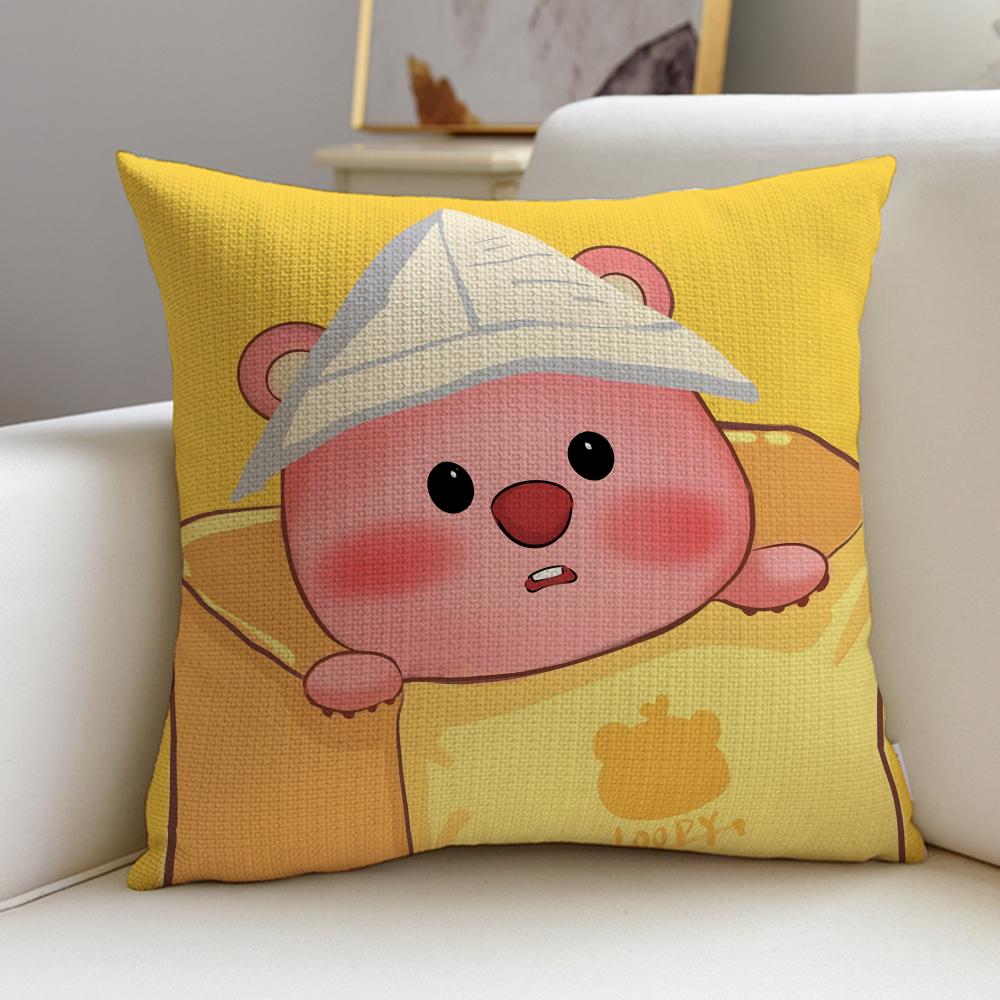Silly LloopyS Cushion Cover Breathable and skinfriendly linen pillowcase square removable and washable cushion