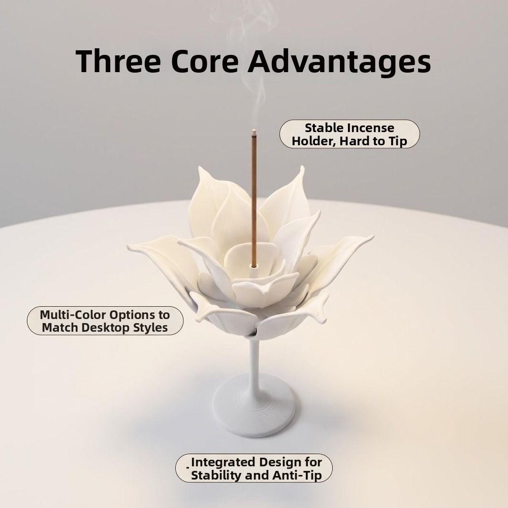 Minimalist Floral Incense Burner 3D Printing Tabletop Incense Base Yoga Meditation