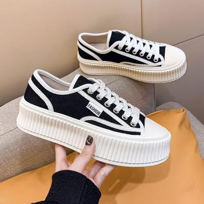 Холщовая обувь для женщин, осенние новые резиновые туфли с мягкой подошвой, бисквитные белые туфли, одинаковые по цвету повседневные женские спортивные туфли для доски