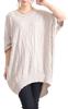 Gold Japan Plus Size Dolman Knit Sizes Women's V-Neck Tunic, Gold847, Beige, 4L-5L