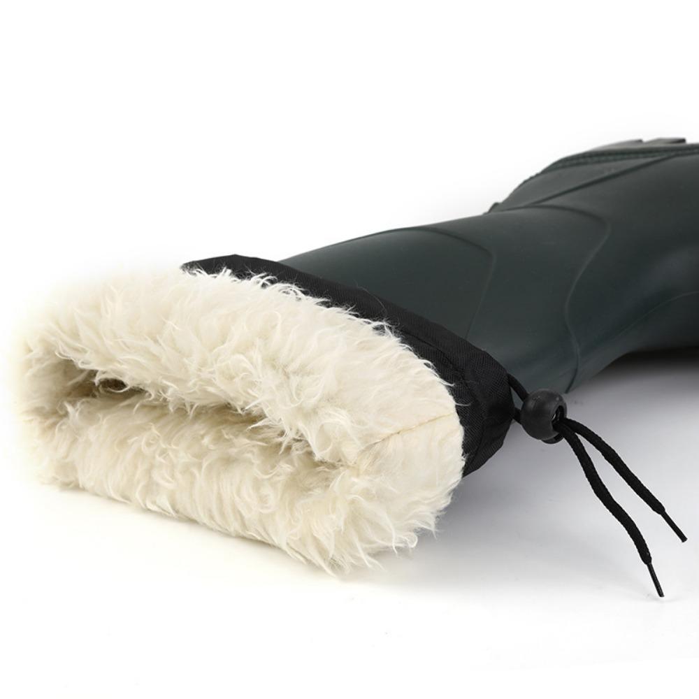 Tall Rain Boots Men Rain Shoes for Fishing Car Washing Waterproof Anti Slip Rubber Shoes Plush Warmth Men's Boots Raincoat Shoes
