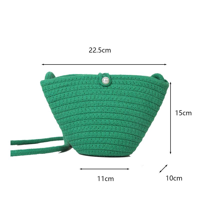 Повседневная хлопковая тканая женская сумка, маленькая плетеная летняя пляжная сумка Shell, женская дорожная сумка через плечо