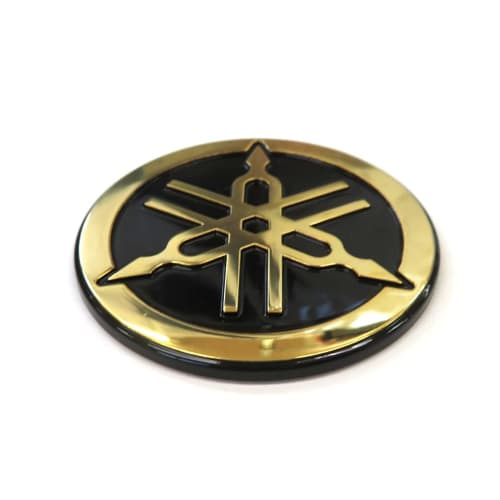 YAMAHA Genuine Yamaha Tuning Fork Logo Emblem Sticker Aluminum Coating Gold Black Diameter 45mm