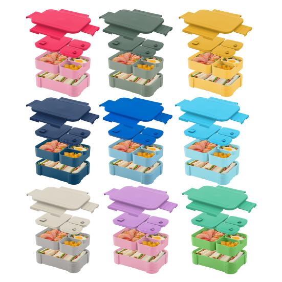 Ланч-бокс Bento для взрослых и детей, герметичный контейнер для ланча без бисфенола А, контейнер для планирования еды с несколькими отделениями