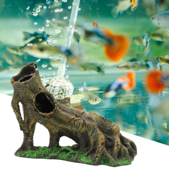 Пещера для нереста Изысканная работа Невыцветающая Экологически чистая Высокая имитация Многоразовое декоративное украшение Натуральный аквариум