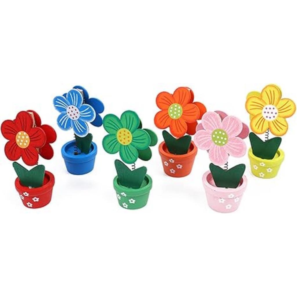 6pcs Cute Flower Table Card Memo Holder Stand Table Photo Display Clip Stand for Monmory Photo Picture Memo Cards Postcard Wedding Number Card Display