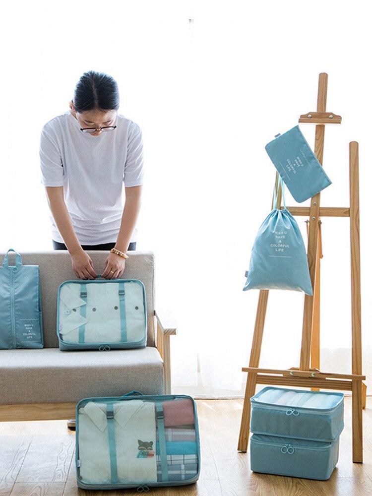 7-секционные дорожные сумки для хранения вещей, чемоданы, сумки для сортировки одежды, органайзер для одежды и обуви, водонепроницаемые