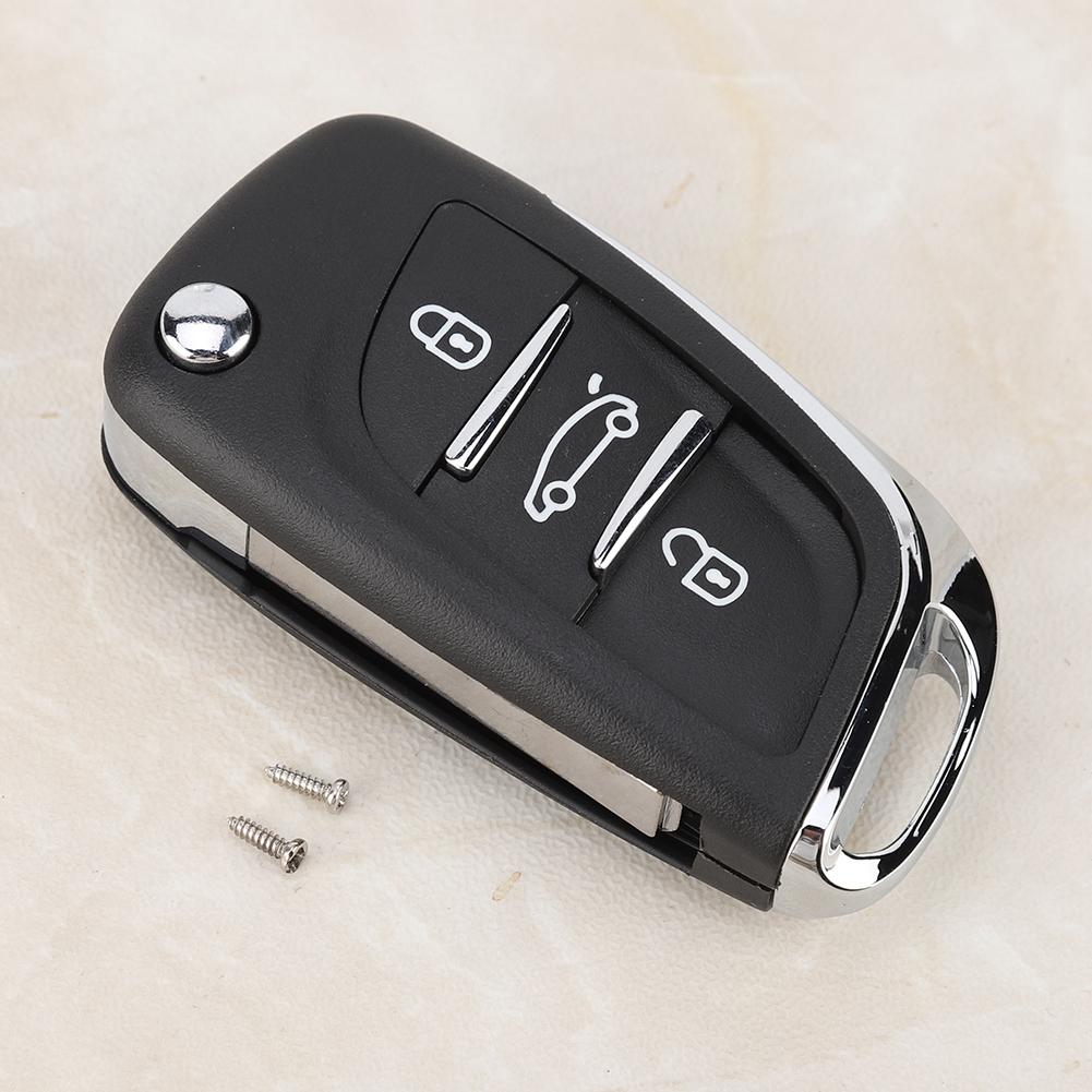 3Button Car Remote Flip Key Fob Case Blade Cover Shell Fit for Peugeot Partner 306 407