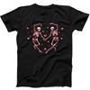 Valentine's Day Skeleton Heart Skull Funny Gift Black Tee T Shirt 327