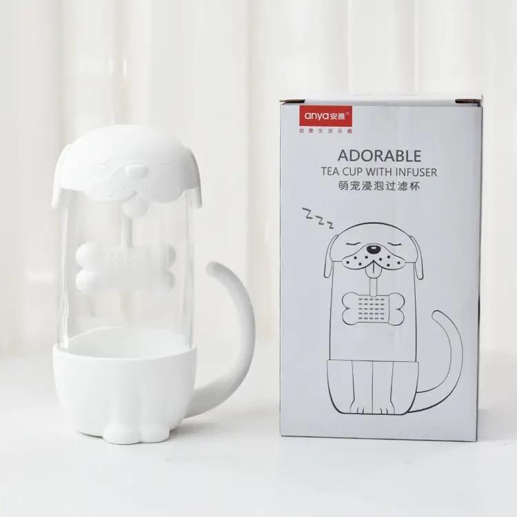 Мультяшная кружка, чашка с фильтром для чая, кружка с котом, портативная стеклянная чашка, кофейная чашка, чашка с молоком, чашка для завтрака