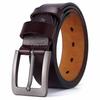 Мужской ремень в стиле ретро с пряжкой-пином из кожи - Натуральная воловья кожа, Большой размер, Модный дизайн.