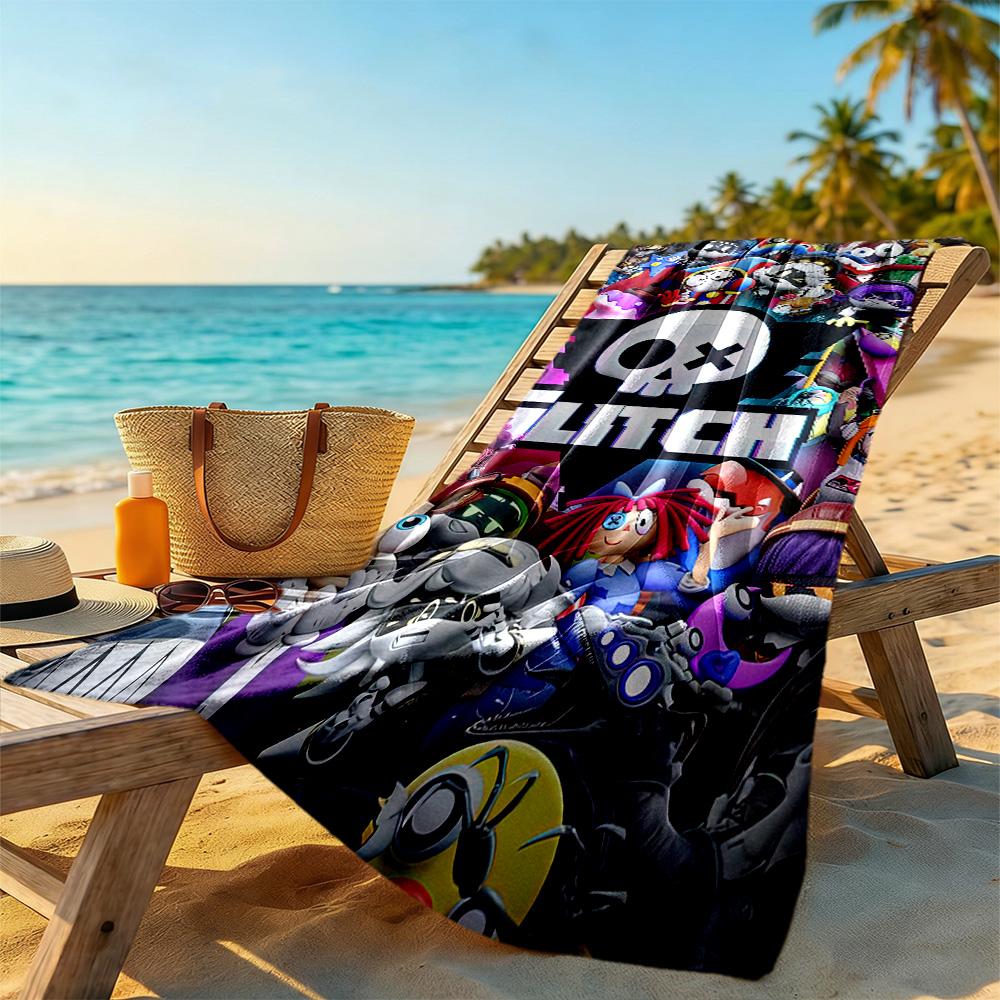 Digital Circus Beach Towel Soft Durable Quick-Dry Comfortable Lightweight Suitable for Swimming, Gym, Camping, Yoga Vacation