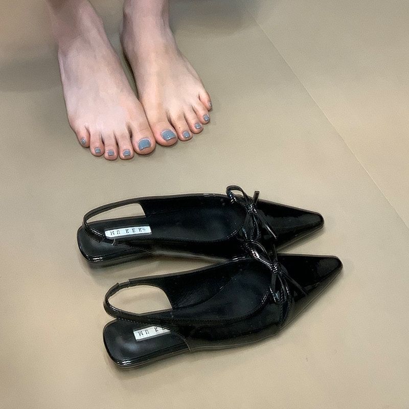 Мода Летняя Мода Туфли-сандалии женские на плоской подошве, неглубокие, слипоны, с ремешком на пятке, женские, повседневные, для платья, уличный стиль