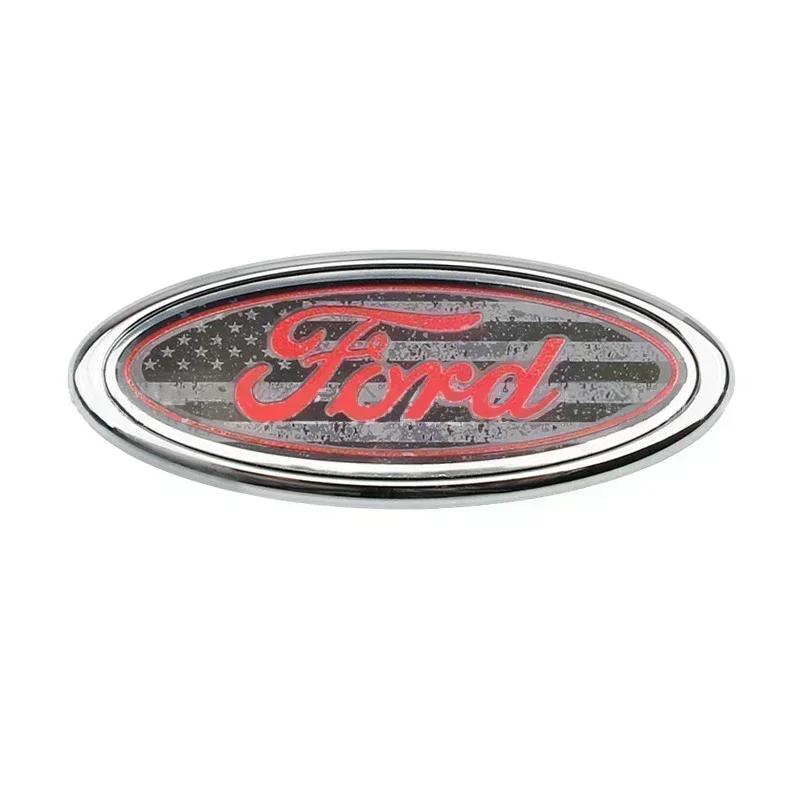 11.5x4.5cm Car Styling Rear Trunk Logo Emblem Badge Sticker for Ford Fiesta Ranger Mondeo Fusion Escape Kuga Edge Focus Mustang